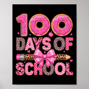 Affiche 100 jours d'école Enseignant Enfants 100 jours plu