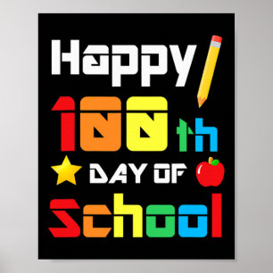 Affiche 100 Jours D'École Enseignant Fun School