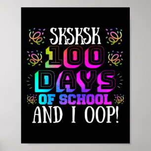 Affiche 100 Jours D'École Et J'Oop Colorful Student Teac