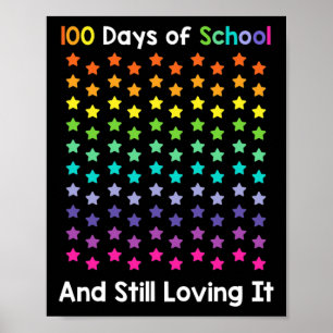Affiche 100 Jours D'École Et Toujours Aimant Il Heureux