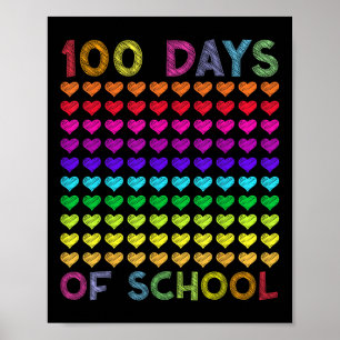 Affiche 100 Jours D'École Et Toujours Aimer Il Coeur
