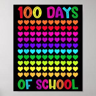 Affiche 100 Jours D'École Et Toujours Aimer Il Coeur 10