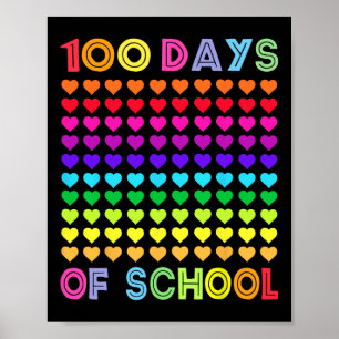 Affiche 100 Jours D'École Et Toujours Aimer Il Coeur 100T