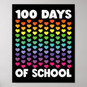 Affiche 100 Jours D'École Et Toujours Aimer Il Coeur 100T