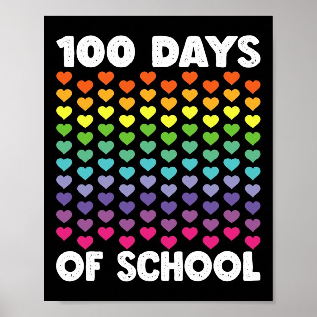 Affiche 100 Jours D'École Et Toujours Aimer Il Coeur 100T (Devant)