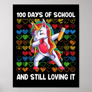 Affiche 100 Jours D'École Et Toujours Aimer Il Unicorn Gir