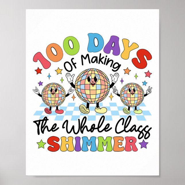Affiche 100 Jours D'École Faisant Tout Le Cl Shimmer Gir (Devant)
