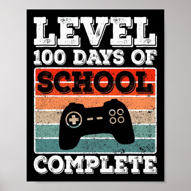 Affiche 100 Jours D'École Jeux Vidéo Gamer Boys Complets (Devant)