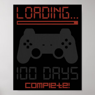 Affiche 100 Jours D'École Jeux Vidéo Gamer Complet Garçons