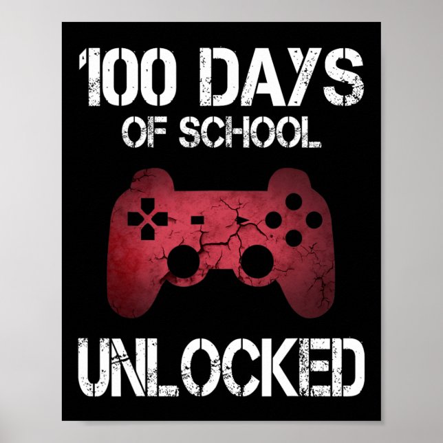 Affiche 100 Jours D'École Joueur Déverrouillé Garçons Enfa (Devant)