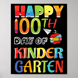 Affiche 100 Jours D'École Joyeux 100E Jour De La Maternell