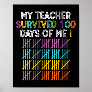 Affiche 100 Jours D'École Joyeux 100E Jour D'Enseignement