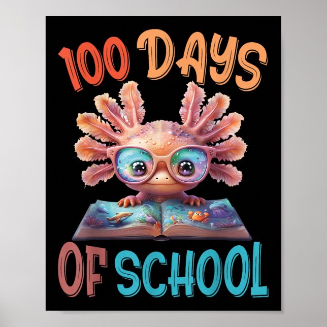 Affiche 100 Jours D'École Mer Axolotl 100E Jour De (Devant)