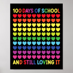 Affiche 100 Jours d'école Mignonne Enseignants de Coeur et