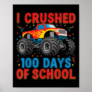 Affiche 100 Jours D'École Monster Truck Boys 100e Jour