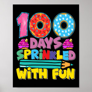 Affiche 100 Jours D'École Parsemés De Cupcake Fun Mignonne