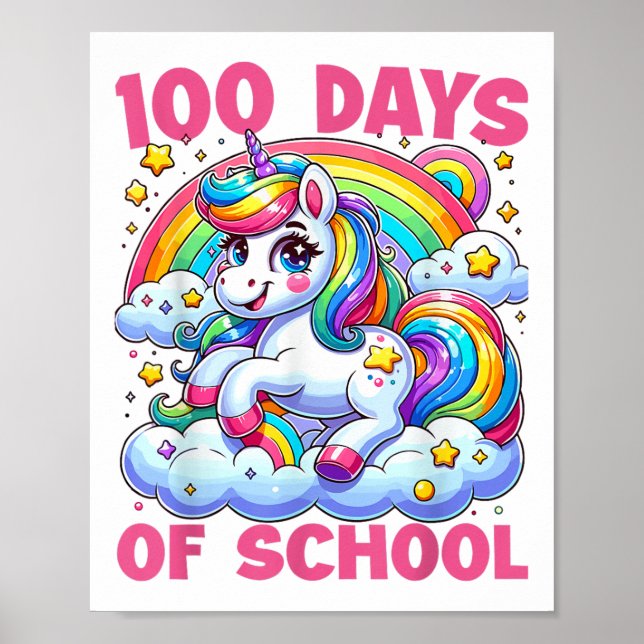 Affiche 100 Jours D'École Pour Fille Enseignante Enfants 1 (Devant)