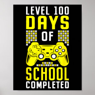 Affiche 100 Jours D'École Pour Garçons Niveau Terminé Game