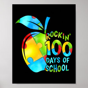 Affiche 100 Jours D'École Puzzle Sensibilisation sur l'aut