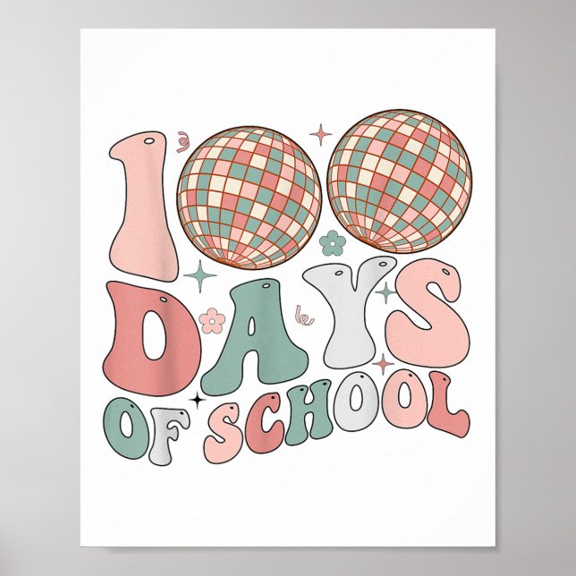 Affiche 100 Jours D'École Rétro Disco 100E Jour De (Devant)