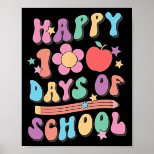 Affiche 100 Jours D'École Rétro Super 100E Jour D'École