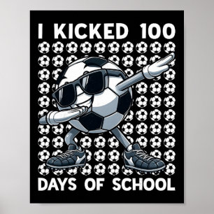 Affiche 100 jours d'école Soccer Dabbing 100e jour de l'éc