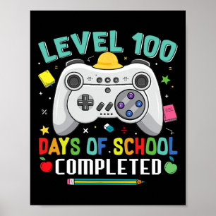 Affiche 100 Jours D'École Terminé Gamer Garçons 100e