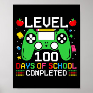 Affiche 100 Jours D'École Terminé Jeu Jouer Garçon