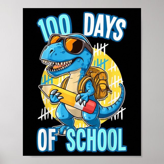 Affiche 100 Jours D'École Trex 100E Jour De L'École Dino (Devant)