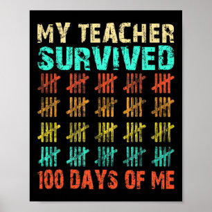 Affiche 100 Jours D'Enfants Scolaires 100E Jour De Costum 
