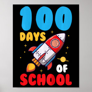 Affiche 100 Jours D'Enfants Scolaires 100E Jour D'École
