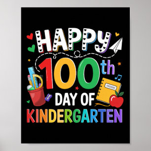 Affiche 100 jours d'enseignant de maternelle Joyeux 100ème