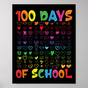 Affiche 100 Jours D'Enseignant Enfants Étudiant Garçon Fil