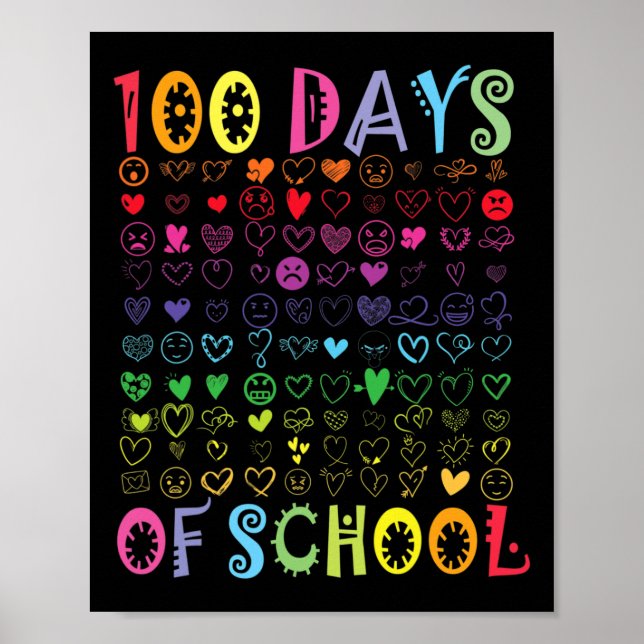 Affiche 100 Jours D'Enseignant Enfants Étudiant Garçon Fil (Devant)
