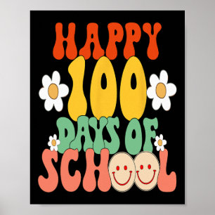 Affiche 100 Jours D'Enseignant Enfants Super Heureux100e