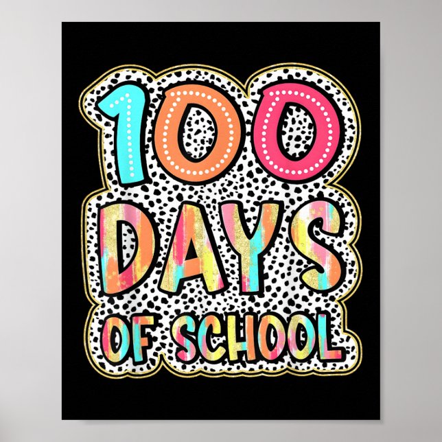 Affiche 100 Jours D'Enseignants Scolaires Enfants 100e Jou (Devant)