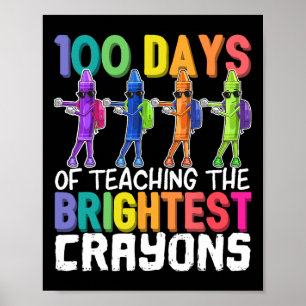 Affiche 100 Jours d'enseignement des plus brillants Crayon