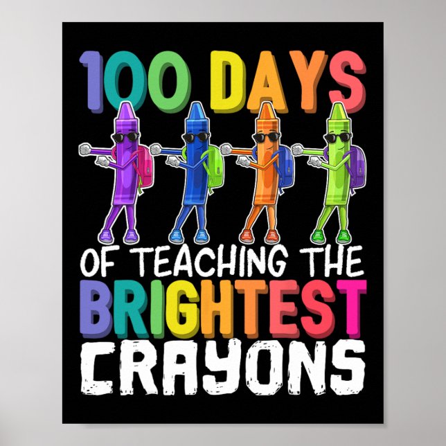 Affiche 100 Jours d'enseignement des plus brillants Crayon (Devant)