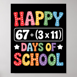 Affiche 100 jours d'équation mathématique scolaire Groovy