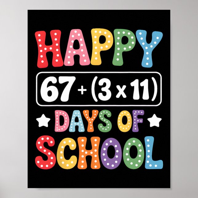 Affiche 100 jours d'équation mathématique scolaire Groovy  (Devant)