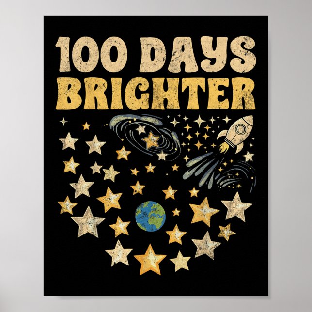 Affiche 100 Jours Enfants Plus Brighters 100e Jour D'Étoil (Devant)