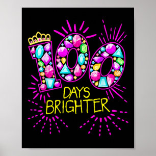 Affiche 100 Jours Enseignant Plus Brighter Filles 100 Jour