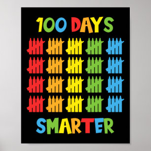 Affiche 100 Jours Enseignants intelligents Enfants 100e Jo