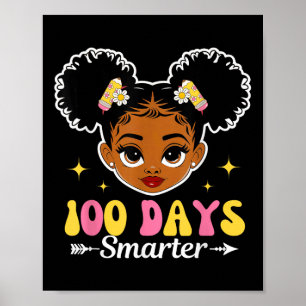 Affiche 100 Jours Fille Afro Smarter 100ème Jour De L'Écol