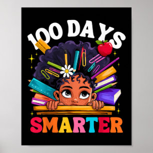 Affiche 100 Jours Fille Afro Smarter 100ème Jour De L'Écol