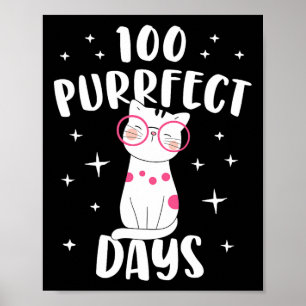 Affiche 100 Jours Fins Chat Joyeux 100e Jour De L'École Co
