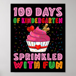 Affiche 100 Jours Gardergarten Parsemé De Cupcake G Fun