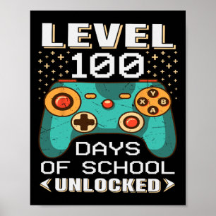 Affiche 100 Jours Jeu vidéo de l'école Jeu 100ème Jour Ens
