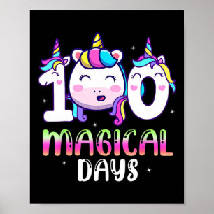 Affiche 100 Jours Magiques Filles Enfants 100e Jour De L'É