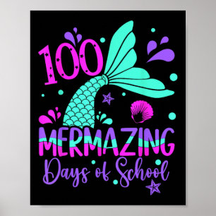 Affiche 100 Jours Mermazing Mermaid 100e Jour De L'École G